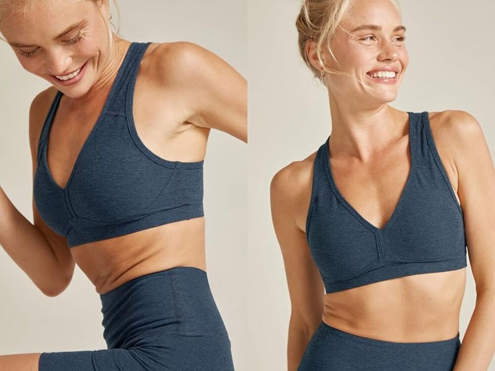 Beyond Yoga Navy Spacedye X-LARGE Lift Your Spirits Sport Bra